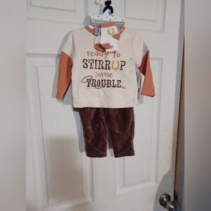 Baby Starters Cream and Brown Kids Matching Set